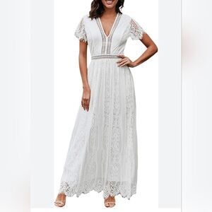White Lace Maxi Dress